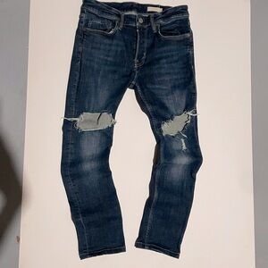 Allsaints Cigarette Custom Distressed Denim